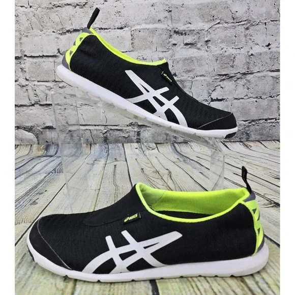 ASICS Metrolyte 2 Slip-On Shoes Women's 7.5 Black Neon Lightweight Walking Q555N